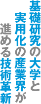 基礎研究の大学と実用化の産業界が進める技術革新