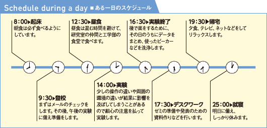 Schedule during a day ■ ある一日のスケジュール