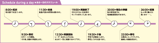 Schedule during a day ■ ある一日のスケジュール