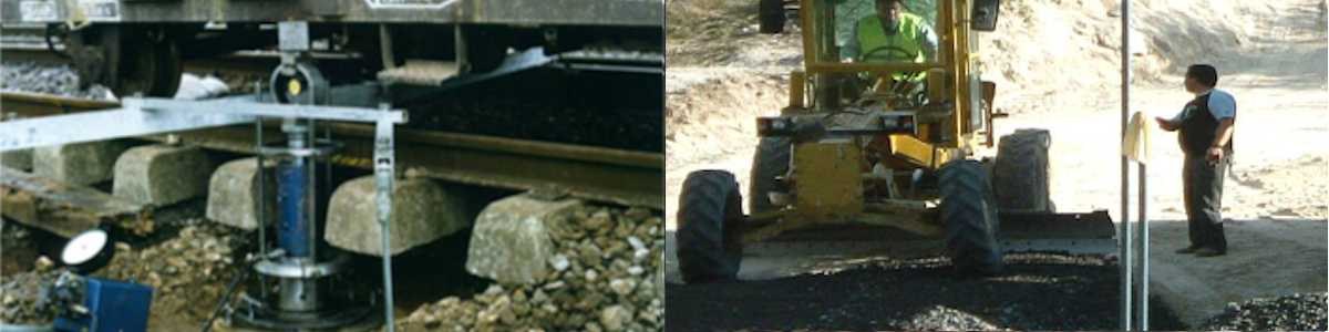 Field testing under railway sleepers and roadbed compaction