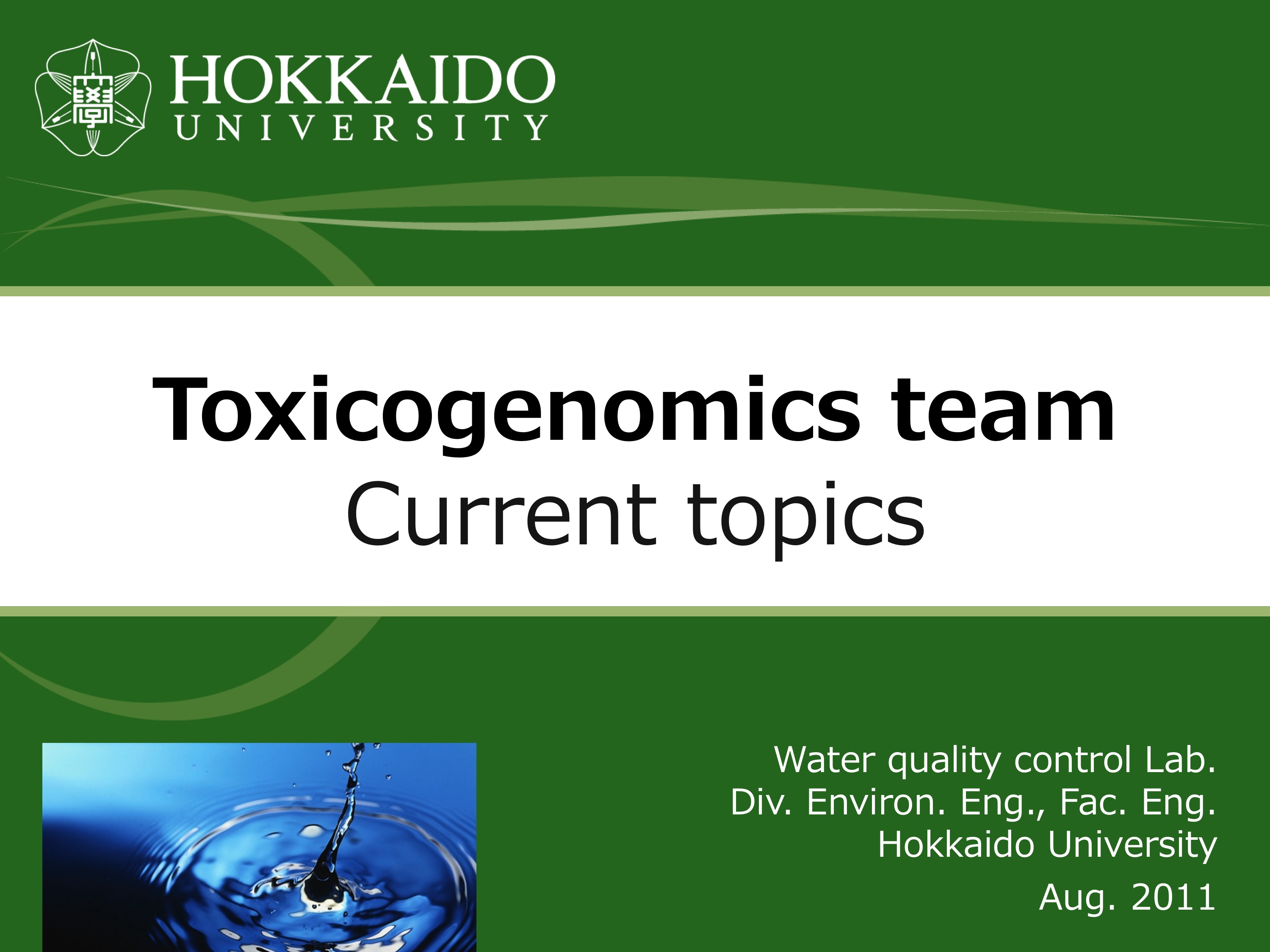 Toxicogenomics team Current topics